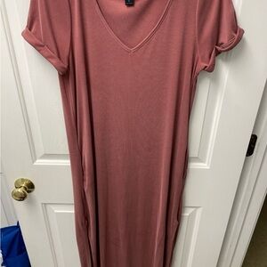 Daytrip Mauve V-Neck Maxi Dress